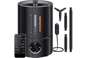 Spider Farmer Neuer 450ml/h Luftbefeuchter für Pflanzen Grow Zelt Schlafzimmer, GGS Smart Ultraschall Humidifier mit Hygrometer Automatische Befeuchtung Abschaltung Indoor Schwarz Klein 5L Top-fill