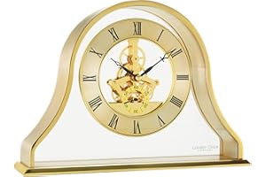 London Clock Napoleon Skeleton Mantel Clock, Gold, 17.5 x 24.5 x 6cm