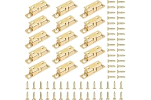 Bubuyun 15PCS Chiusura Scatto Serratura Chiavistelli per Porte Chiusura a Doppia Sfera Armadio Serratura in Ottone Chiusura a Sfera Regolabile Chiusura a Rullo a Doppia Sfera 32mm con 60 Viti
