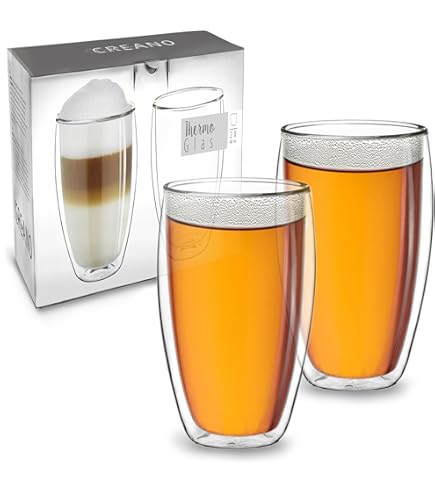 Wilmax Thermoglazen, 400 ml, set van 2, dubbelwandige glazen voor water, thee, koffie, cocktails, theeglazen en koffieglazen, glazen voor warme en koude dranken, waterglazen, vaatwasmachinebestendig