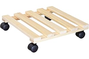 WAGNER DESIGN YOURSELF Wagner Support à roulettes pour Pot de Fleur PALETTI 35 x 35 x 8 cm I Roule Pot de Plant pour l'intérieur I Suport Roulant en Bois Massif certifié FSC®, Naturel I Capacité de Charge 100 kg - 20003401