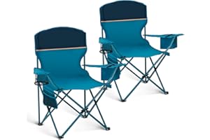 ‎LET'S CAMP LET'S CAMP Campingstuhl 2er Set Klappstuhl Campingsessel mit Getränkehaltern Faltstuhl Camping Angelstuhl Klappbar mit Armlehnen Outdoorstuhl