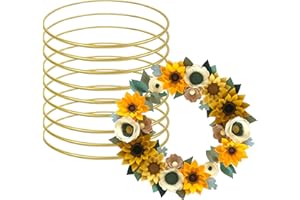 UNIIDECO 10 Pack Metal Floral Hoops Gold Wreath Rings for Macrame Crafts Centerpiece Dream Catcher Wedding DIY Wall Hanging Decor (10 Inch)