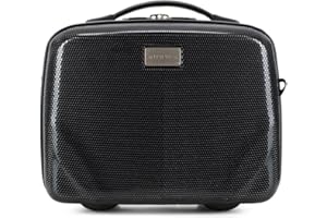 WITTCHEN PC Ultra Light Kosmetyczka Twardy bagaż Etui na kosmetyki z polikarbonu Uchwyt Elastyczny pasek Rozmiar XS Czarny