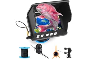 HUUPPHIP Fish Finder Camera, IPS Full perspective Infrared Night Vision Camera, 4.3inch HD IPS Display & 30M Video Cable, Underwater Fishing Camera for Ice River and Boat Kayak Fishing
