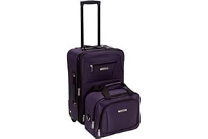 Rockland Set di bagagli verticali Softside di modo, Viola, Taglia unica, Set di bagagli verticali Softside di modo