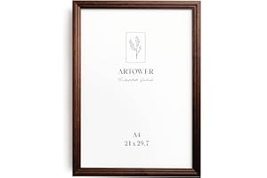 Artower® Bilderrahmen Vintage Braun Holz Rahmen für DIN A4 21 x 29,7 cm | Posterrahmen Groß Collage | Picture Frame Vintage Brown Wood 21x30 cm | Retro Schmal Bilderrahmen | Braun Poster Rahmen