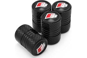 HNNGDL 4PCS Valve Pneu Voiture pour Audi S Line S1 S2 S3 S4 S5 S6 S7 S8 SQ2 SQ5 SQ7 SQ8, Résistant à la Corrosion Bouchon de Valve Voiture, Voiture Accessoires, Noir
