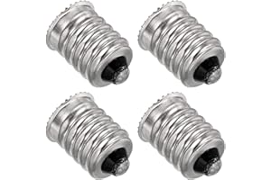 PATIKIL 4 sztuki adapterów konwerterów gniazd żarówkowych E14 do E12, europejskie gniazdo (E14) do śruby kandelabrowej (E12), reduktor gniazdo żarówki srebrny