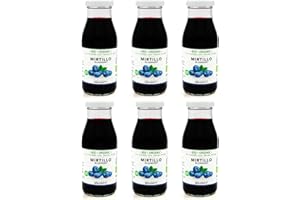 Agricola Miglioretti - 6x200ml Succo e polpa di mirtillo 100% Biologico, Spremuta a Freddo senza Zuccheri Aggiunti - Prodotto Italiano Naturale e Dissetante