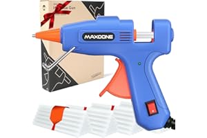 MAXDONE Hot Glue Gun Fireproof Mini Glue Gun with 30pcs Glue Sticks 7 mm Upgraded Version, 20W Hot Glue Gun Blue Fast Heating for DIY Craft Projects and Home Quick Repairs