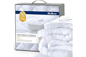 Bedbric Mattress Topper Kingsize Bed 4 Inches Thick - Soft & Fluffy Quilted King Size Mattress Toppers - Hypoallergenic Mattress Toppers with Elastic Straps