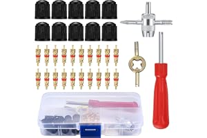 X spring Tyre Valve Core Tool Kit, 33 Pieces Valve Core Removal Tool, Tire Valve Stem Remover Extractor, Flat Tire Puncture Repair Kit, Tire Repair Tool Valve Core for Car, Truck, Bike Screwdriver
