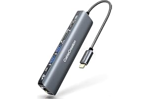 CableCreation Hub USB C, 7 w 1 adapter multiportowy z HDMI 4K 60 Hz, Ethernet 1 Gb/s, 100 W PD, czytnik kart SD/MicroSD, 2 x USB 3.0, stacja dokująca do MacBook Pro, iPad Pro, iPad Mini 6 i wielu