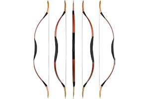 wolfman Arc Traditionnel Arc Classique Longbow Sport Arc Tir à l'arc Arc de Chasse Arc Bois Fait Main Arc Mongol Asiatique Arc à Cheval pour Adultes Adolescent Débutant Main Gauche Droite