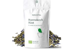 REPLANTEA CUIDAMOS TU NATURALEZA TE VERDE MORUNO HIERBABUENA Marrakech Mint 100% Orgánico 100g (+50 Tazas) | TE MORUNO Orgánico a Granel REPLANTEA | Refrescante y Aromático