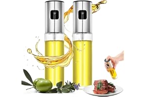 TWUTGAYW Oil Spray Bottle, 2pcs 100ml Glass Vinegar Sprayer, Dressing Spray Grilling Oil Sprayer Dispenser for Cooking Kitchen Air Fryer Salad Baking BBQ