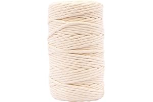 Vaessen Creative Corde Macramé - Naturel - 5 mm x 100 m - 100% Coton - Beige - Fil pour Bracelets Brésiliens, Suspension pour Plantes, Crochet, Rideaux, Attrape-Rêve et Décorations