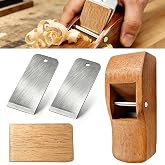 Mini Solid Wood Hand Brush with Replacement Blade 65Mn Woodworking | Smooth and Durable Replaceable Sharp 65Mn Steel Blade fo