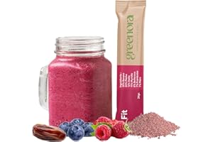 GREENORA Smoothie Bowl Fruits Lyophilisés Poudre 100% Naturel. Banane Pêche Datte Myrtilles Betterave Framboise. Séchée Déshydratée. Vegan. 10x24g
