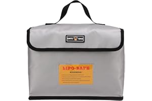 Okuyonic Lipo Battery Bag, Battery Explosion-proof Safety Bag Lithium Battery Safety Storage Bag Fire Proof Protective Bag Portable Handle Battery Protective Bag Heat Resistant Fire Proof for Drone