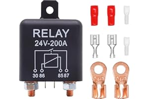 HISports Relè resistente da 24 V 200 A, per auto, camion, barca, isolatore, relè di ricarica con base a 2 pin + 2 terminali