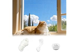 Xyvor Red para Gatos 3x2 m de Nylon, Transparente Red Proteccion Gatos, Red para Gatos Terraza, Malla Gatos Terraza de sin Taladro, para Interior o Exterior Balcones, Puertas, Ventanas, Escaleras