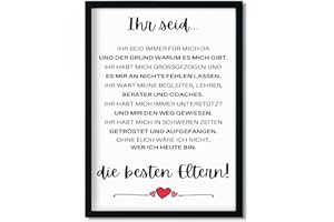 Urhome Kunstdruck Definition Die besten Eltern mit Bilderrahmen Schwarz in DIN A3 - Worterklärung wie im Duden Lexikon Wandbild Wanddeko mit Spruch Holz Rahmen für Wohnung Familie Freunde