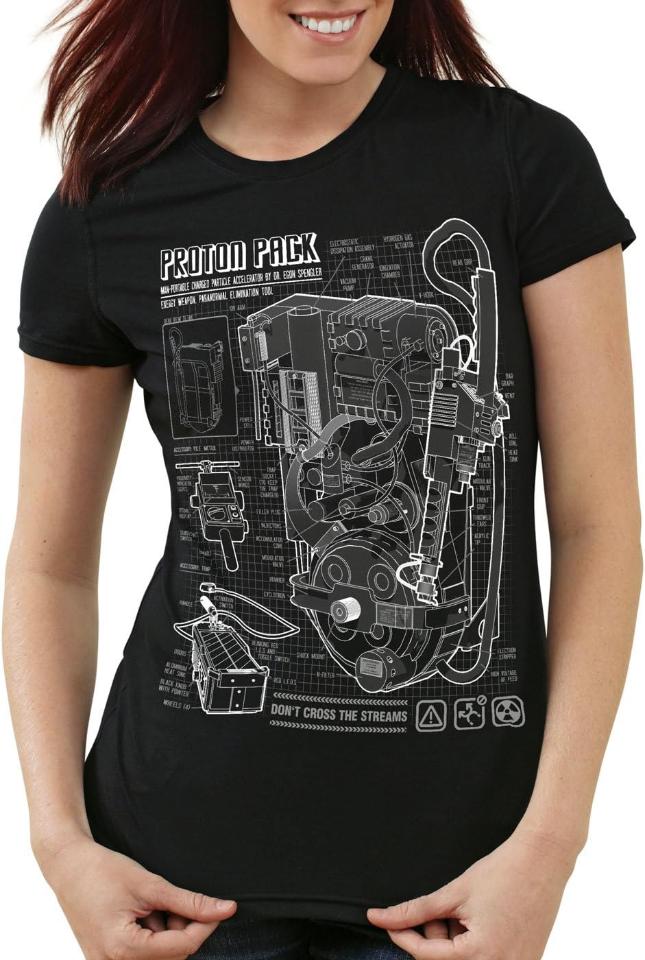 style3 Ghost Proton Pack Blueprint Women's T-Shirt Busters