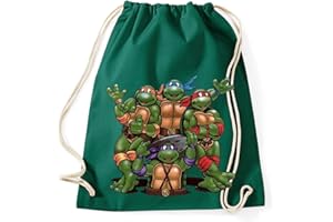 TRVPPY Baumwoll Turnbeutel Sportbeutel Modell TURTLES Farbe Flaschengrün