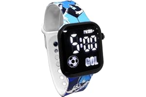 Julian Ross Champions Montre Digitale LED pour Enfants et Adolescents, Format 12 Heures, But, Joueur de Football, Ballon, Supporteurs de Football