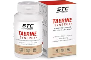 STC NUTRITION - Taurine Synergy + - Booste le tonus physique et mental - Augmente la résistance et l'endurance - 90 gélules végétales