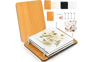Noamus 54Pcs Flower Press Kit, 7" x 9.5" 6-Layer Wooden Leaves Pressing Kit for Adult, Solid Wood Book Pressed Plant Preservation Kit, DIY Arts Dried Flowers Craft Tool for Children Gift
