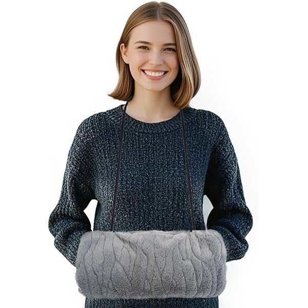 Faux Fox Fur Hand Warmer Women SUPVOX Faux Fox Fur Hand Muff - Winter Hand Warmer For Women & Girls Winter Accessory