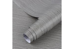 ARTHOME WALL DECOR Arthome Auto Adhésif Papier de Contact Gris Bois Papiers Peints, 63cmx5m Autocollant Décoratif vinyle Film Imperméable pour Comptoir Etagère Revêtement mural Amovible facile à nettoyer