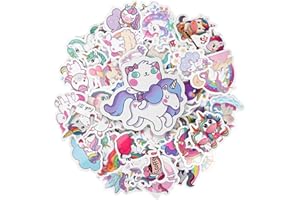 OSDUE Einhorn Sticker Set, 100 Stück Wasserdicht Vinyl Stickers, Anime Sticker Set, Cartoon Aufkleber für Auto Laptop Skateboard Fahrrad Moped Motorrad, Geeignet für Erwachsene Kinder