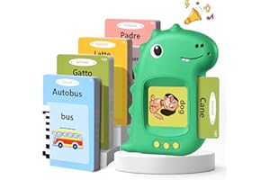 VISATOR Talking Flash Cards Schede Flash Cards Parlanti Flash Cards Flash Cards Bambini Giocattoli Educativi per Bambini 2 3 4 5 6 Anni Autismo Giochi Regali di Compleanno Giochi Montessori(Verde Italiano)