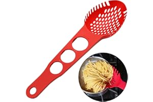 KAYCROWN Nylon Spaghetti Server Non-Stick Pasta Fork Slotted Spoon Food Strainer with Spaghetti Measure Tool Strainer Ladle for Kitchen Dishwasher, Large Size