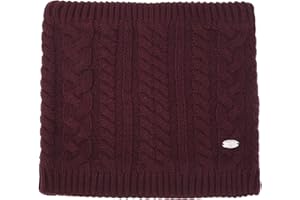 AnJuHoPa Snood hiver femmes câble tricot écharpe tricoté cache-cou thermique doublé polaire style classique Taille unique Bourgogne