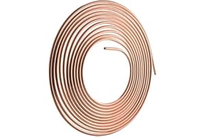 Hopbucan 25FT 7.62M Anti-Rust of 1/4 Inch OD Car Roll Tube Copper Brake Pipe (Copper Color)