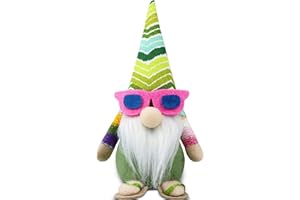 Gehydy Decoración Verano Gnomo Playa Marina Duende Pascua Navidad Decor para Hogar Casa 20cm - Verde