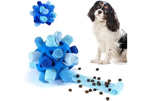 Tesytto Snuffle Ball - Jouet interactif pour chien - Favorise les compétences naturelles de recherche de nourriture - Manger lentement - Jouet portable pour animal de compagnie (bleu pur)