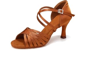 Uonpie Latinska Dansskor för kvinnor Satin Moderna Mocka SulaTango Ballroom Salsa Övning Prestanda Dansskor