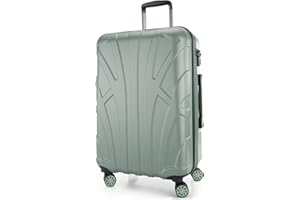 suitline - Hartschalen-Koffer Koffer Trolley Rollkoffer Reisekoffer, TSA, 66 cm, ca. 58 Liter, 100% ABS Matt, Mint