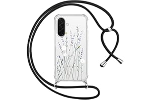 Yoedge Handyband Handyhülle für Samsung Galaxy A56 5G 6,7" Hülle mit Band, Durchsichtig Aesthetic Muster Blumen Case mit Kordel zum Umhängen, Weiche Silikon TPU + PC Stoßfest Cover für Samsung A56, 01