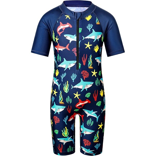 Kinder Badeanzug Langarm UV-Schutz 50+ - T-Shirt & Shorts Set 3-12 Jahre