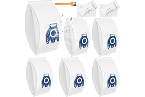 FERRGIA 6 Sacchetti Aspirapolvere per Miele GN HyClean 3D Efficiency | Compatibili con Classic C1,Complete C2/C3,S8,S5,S2,Serie S400-S8999 | Inclusi 2 Filtri Motore,2 Filtri Aria e 1 Spazzola Pulizia