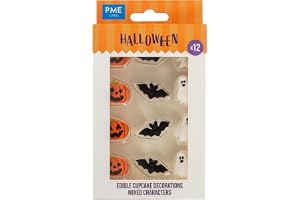 PME Ätbara halloween cupcake dekorationer - blandade figurer (12 st)