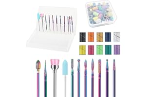YOIRZIT 11 Pezzi Punte Fresa Unghie, Punte Per Lime Per Unghie In Carburo Di Tungsteno Con 50 Pezzi Nastri Abrasivi Manicure, Per Fresa Per Unghie In Gel Acrilico, Punta Levigatrice chiodo