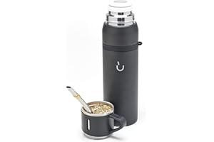 BALIBETOV Termos kempingowy dla Mate - izolowany próżniowo z podwójną ścianą ze stali nierdzewnej - termos Mate specjalnie zaprojektowany jako zestaw Mate Argentino, który zawiera kubek Bombilla i